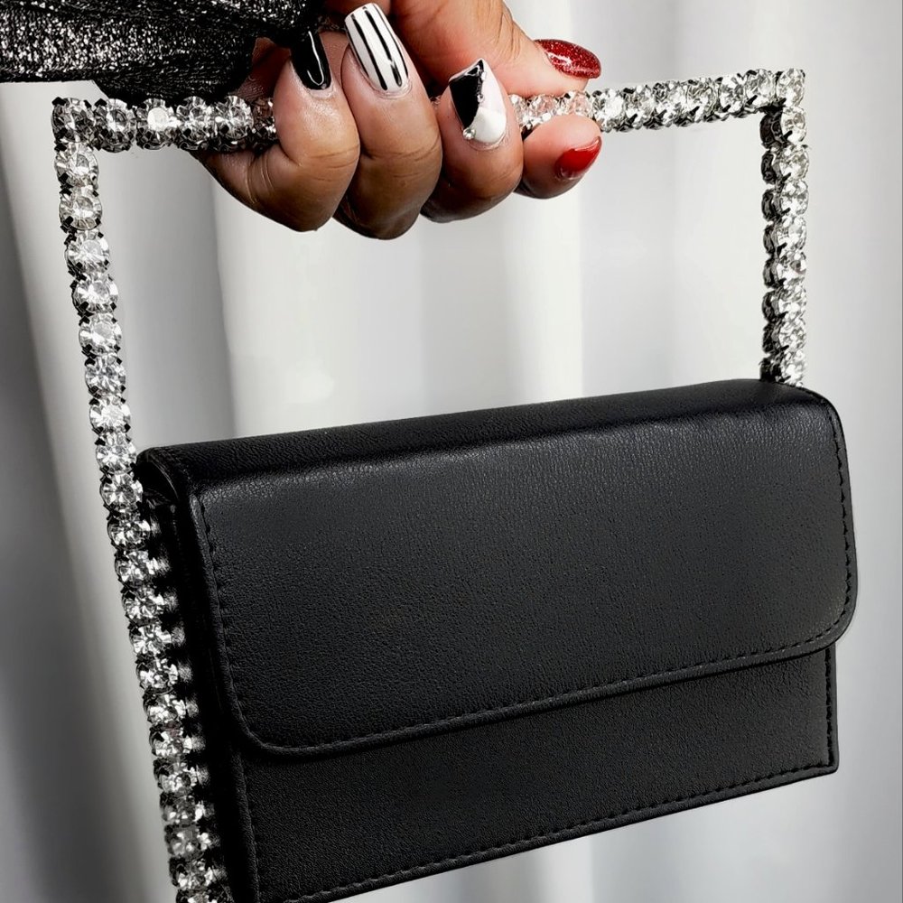 Rhinestone square clutch